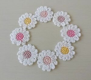 No.458　ハンドメイド　レース編み　モチーフ　お花