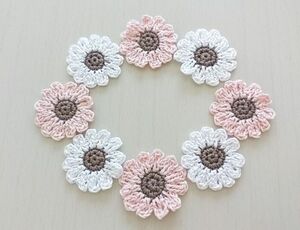 No.485　ハンドメイド　レース編み　モチーフ　お花