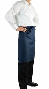  sommelier apron middle size (Navy) eat and drink shop kichi apron man and woman use work for home use plain super water-repellent dirt difficult with pocket 