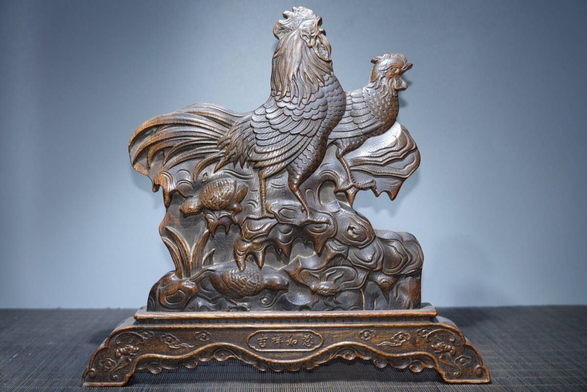 蔵友館蔵品・和田玉製・細密彫・透空彫・如意佩】希少珍品・置物・賞物