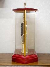 宝生 HOUSYO クオーツ式 置き時計 振り子時計 高さ約34cm 赤 金 可愛い インテリア_画像3