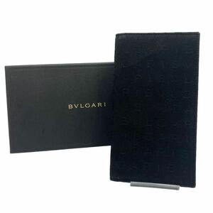 【良品】ブルガリ BVLGARI レザー 長札入れ 二つ折り長財布 ブラック ブルガリ長財布