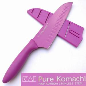 万能包丁 サーモンタイプ KAI Pure Komachi 2 刃長約163㎜ 鞘付き 洋包丁 三徳包丁 調理器具 庖丁 日本製 【1283】【b】