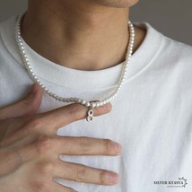 ナンバーネックレス パールネックレス シルバー 数字ネックレス 真珠 ハワイアンネックレス (9、50cm)_画像6