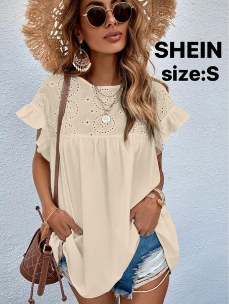 【即日配送】SHEIN/シーイン レース半袖カットソー　Sサイズ