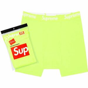 【新品】【Sサイズ】 23SS 新品 Supreme シュプリーム HANES BOXER BRIEFS 2 pack ヘインズ ボクサーパンツ 下着 YELLOW S イエロー 黄色