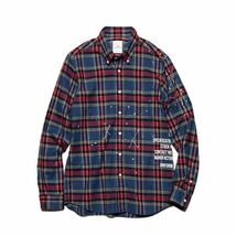 【良品】 uniform experiment UE ユニフォームエクスペリメント SOPHNET ソフ FLANNEL CHECK DRIPPING B.D SHIRT チェックシャツ 長袖_画像1