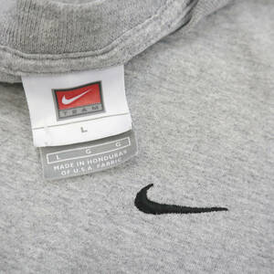 ビンテージ 90s 00s nike small swoosh Tシャツ L グレー 刺繍 スウォッシュ vintage tee old オールド ナイキ スポーツ ワンポイント