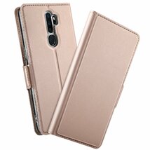 OPPO A5 2020用 高級PUレザー TPU 手帳型 フリップ保護ケース スタンド機能 マグネット付 カード入れ付 黒_画像2