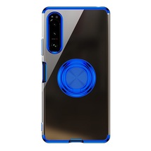 SONY Xperia 1 IV SO-51C用 TPU ソフト リング付き バックカバー 保護ケース 衝撃吸収 落下防止 スタンド 電気メッキ レッド_画像9