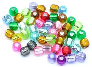 ビーズセット20個アクリルビーズ（カラフル）プラスチックビーズプラビーズ手芸クラフト(20個入)ミックスカラー／7mm×7mm