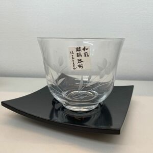 桔梗　佐々木クリスタル　未使用　冷茶セット　佐々木硝子　茶托　5客セット　ききょう