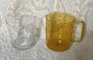 ZARA HOME グラス2個セット 耐熱性マグカップ（アンバー）＆グラス（クリアー）