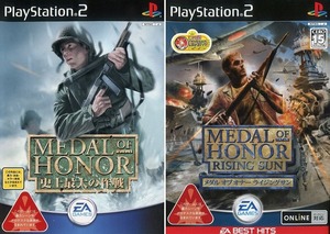 【美品】シリーズ2本★PS2★メダル オブ オナー ライジングサン+メダルオブオナー 史上最大の作戦★GX56