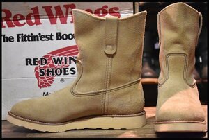 【8.5E 箱付 美品 羽タグ 97年】レッドウィング 8168 スエード ペコス タン ラフアウト ベージュ ブーツ redwing pecos HOPESMORE