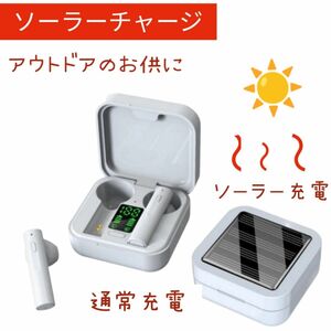 Sale アウトドアホン 最新版ソーラーパネル充電対応bluetoothイヤホン新品未使用　限定品