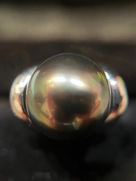 プラチナ　Pt900 黒真珠　指輪 総重量18.0g