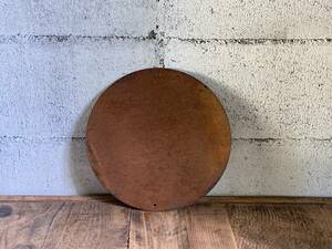 アンティーク　古い錆びた鉄の丸型看板　サビ　古道具　ショップ什器　カフェ　アイアン　アトリエ　天然生活