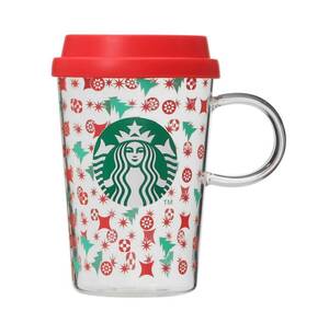 スターバックス ホリデー 2022 耐熱グラスマグ RED CUP 355ml ◎ 新品 STARBUCKS 耐熱グラス マグカップ マグ スタバ