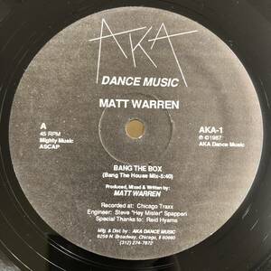 ■Matt Warren - Bang The Box【12inch】AKA1 アメリカ盤 Original