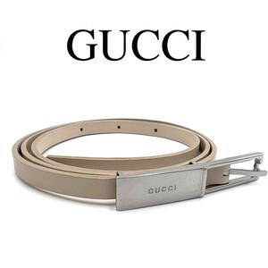 GUCCI グッチ ベルト ロゴバックル ロゴプレート ワンポイントロゴ レザー