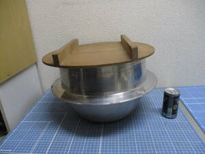 アルミ製　木製フタ付　羽釜　検　 キッチン　 調理器具 鍋