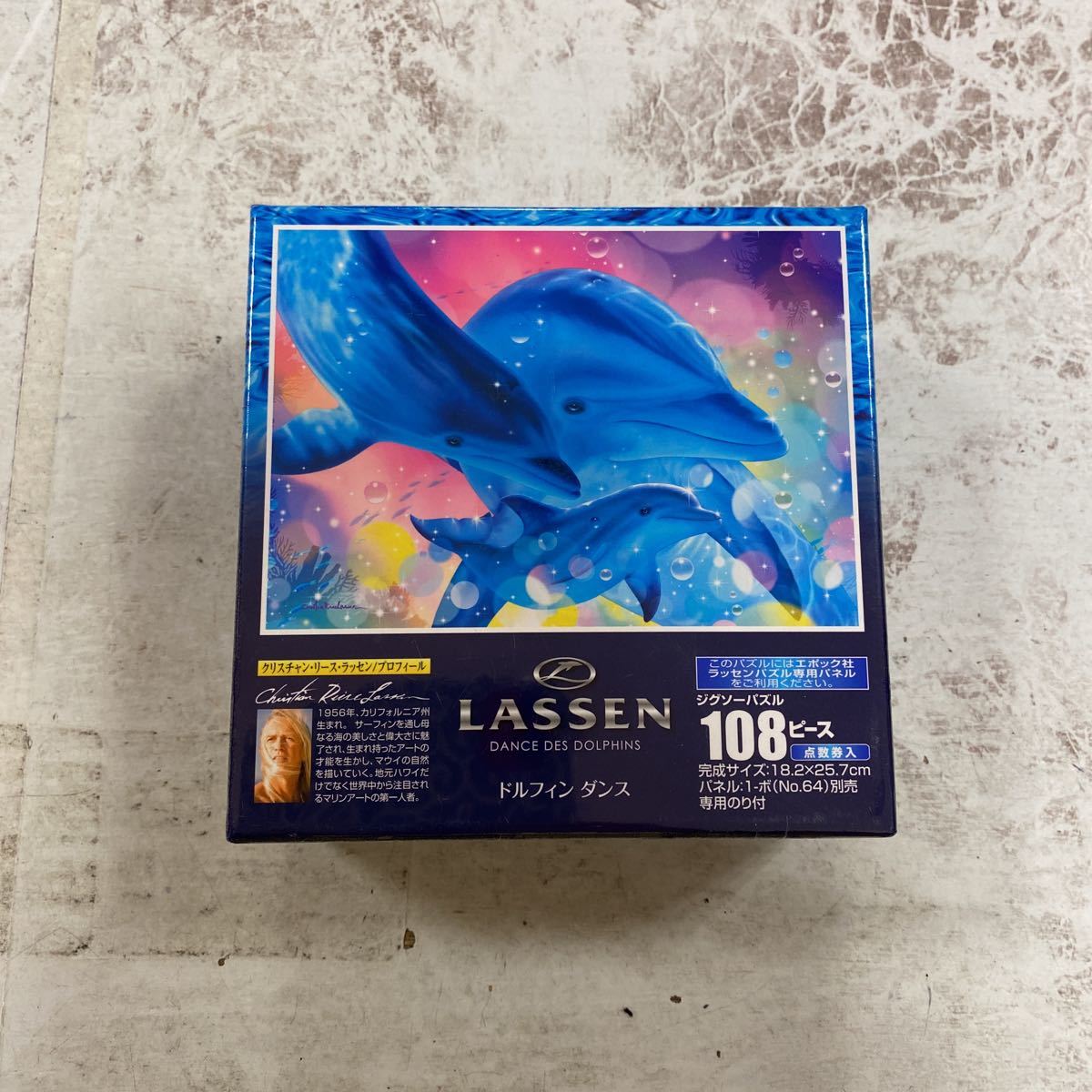 Unopened, dead stock, warehouse storage, jigsaw puzzle, discontinued product, Lassen Dolphin Dance, 108 pages, 18.2 x 25.7, 02-216, Epoch, toy, game, puzzle, Jigsaw Puzzle