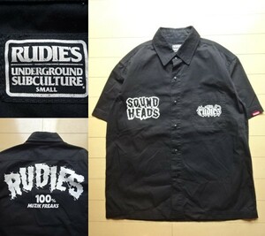 【RUDIE'S】半袖 ワークシャツ ブラック SIZE:SMALL (ルーディーズ)