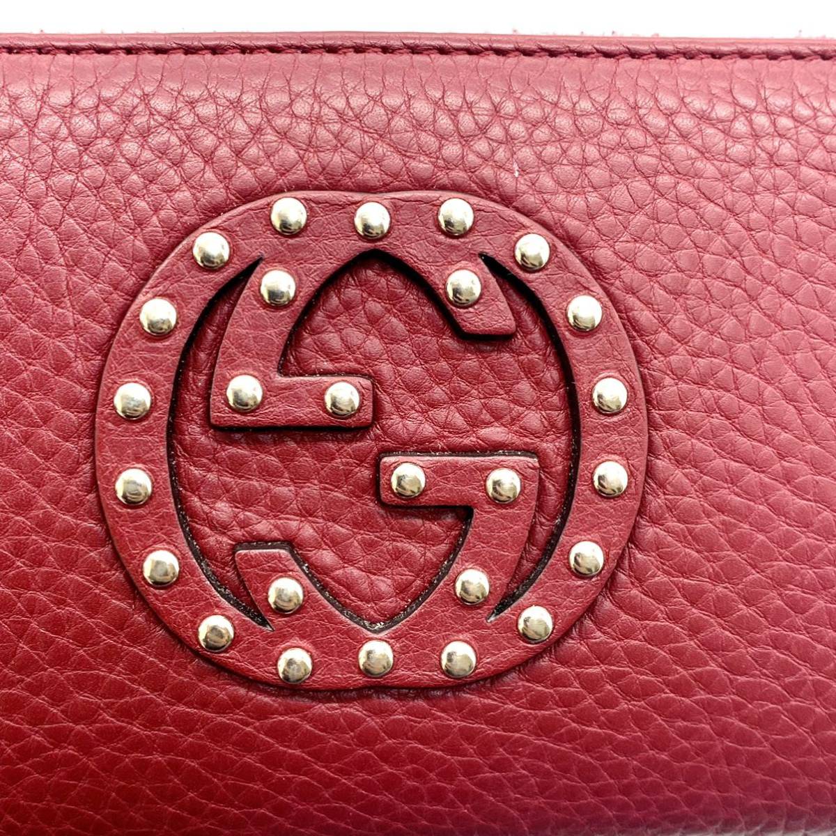 希少カラーワインレッド【極美品】グッチ GUCCI ラウンドファスナー 長