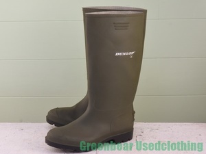 W439◆ポルトガル製【ダンロップ DUNLOP】ビンテージ レインブーツ 良い味 ミドリ メンズ 42 26cm 