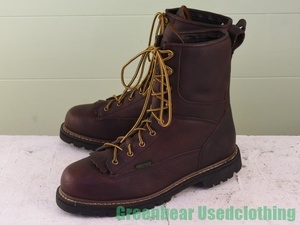 W605◆メンズ【Georgia Boot】ワークブーツ ワイズ細め 茶 ブラウン US10.5 28.5cm