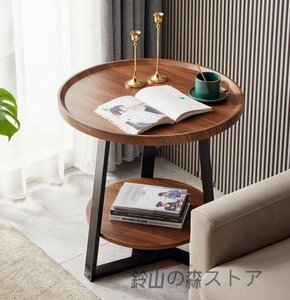 高級家具★サイドテーブル 丸形 別荘 卓 ナイトテーブル リビング 北欧 木製 コーヒーテーブル 贅沢