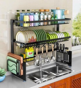  super popular * cookware kitchen tool drain rack made of stainless steel cupboard drainer rack drainer basket 2 layer tableware storage rack kitchen shelves 