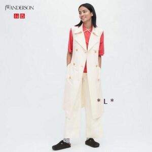 リネンブレンドラペルワンピース（ノースリーブ）　JW ANDERSON