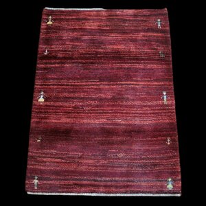 イラン製 ギャッベ ゾランヴァリ／アマレ 112×79cm 手織り ウール 玄関マット ラグ 絨毯 ラグマット（ZS-1154）