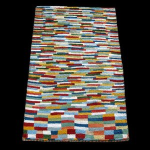 イラン製 ギャッベ ゾランヴァリ／アマレ 118×76cm 手織り ウール 玄関マット ラグ 絨毯 ラグマット（ZS-1320）