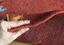 イラン製 ギャッベ ゾランヴァリ／アマレ 86×60cm 手織り ウール 玄関マット ラグ 絨毯 ラグマット（ZSS-645）_画像8