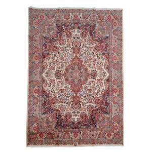 アンティーク・ペルシャ絨毯／ムード 1900年代／384×299cm 手織り ウール 希少 本物 （FX-22088）