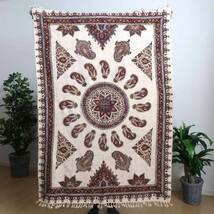 ペルシャ更紗（イラン手染布）150×100cm 綿100％ 手染布 マルチカバー ソファーカバー ベッドカバー テーブルクロス（GC-1504）_画像1