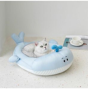 超大型ペットクールベッド　クジラ柄　ひんやりマット　ペット用　クールマット冷却マット　XLサイズ　暑さ対策　熱中症　冷感猫ベッド