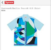 21S/S Supreme EMILIO PUCCI S/S Shirt(S・BLUE) EMILIO PUCCIオンライン購入 新品・未試着 シュプリーム エミリオ プッチ シャツ 青_画像1
