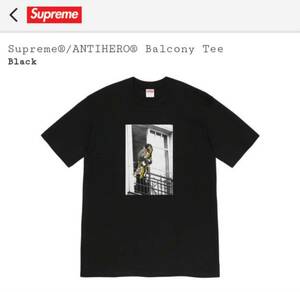 20F/W Supreme ANTIHERO Balcony Tee(S・Black) 新品・未開封 納品書原本 シュプリーム アンタイヒーロー バルコニー Tシャツ 黒