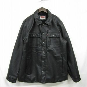 サイズ M Levi's 合皮 レザー ライダース ジャケット 革ジャン ブラック 裏地 ボア リーバイス 古着 ビンテージ 3JU1501