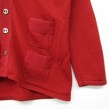 イタリア製 Salvatore Ferragamo サイズ S~ ウール カーディガン ニット セーター ハイゲージ 赤 フェラガモ 古着 ビンテージ 3JU2750_画像7