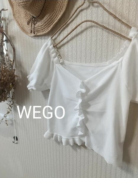 WEGO ショート丈フリルニット半袖 ショート丈半袖