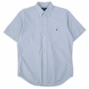 ポロラルフローレン POLO RALPH LAUREN 90's ボタンダウンシャツ CLASSIC FIT 半袖 定番 ポケット付き (-9608) ブルー / 青 M