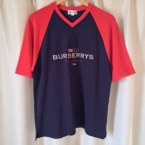 90s ヴィンテージ Burberrys 刺繍ロゴ ラグランスリーブTシャツ