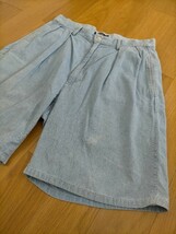 90s ビンテージ USA製 POLO RALPH LAUREN THE CLASSIC GOLF SHORT ポロラルフローレン ゴルフタグ 2タック シャンブレ ショートパンツ W30_画像3