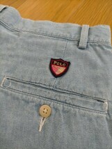 90s ビンテージ USA製 POLO RALPH LAUREN THE CLASSIC GOLF SHORT ポロラルフローレン ゴルフタグ 2タック シャンブレ ショートパンツ W30_画像4