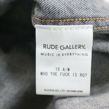 名作 15AW★ RUDE GALLERY ルードギャラリー USED加工★ ロゴ マリア 長袖 ウエスタン デニム シャツ Sz.2　メンズ　I3T00255_6#O_画像7